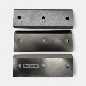 2 x New Wood Chipper Blades and 1 x Anvil Block to Fit Apache Timber Master 65 Pro Chipper