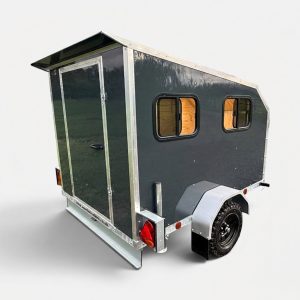 7ft x 5ft Insulated Cube Sport Warrior Camper Trailer with Side Windows, Lockable Side & Rear Doors