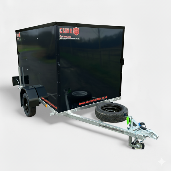 8ft x 5ft Cube Pro 85 Box Trailer with 5ft Internal Height & Rear Loading Ramp – All Black Night Edition