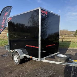 Special Offer – 8ft x 5ft Cube Plus 85 Box Trailer with 6ft Internal Height & Rear Loading Ramp in Black