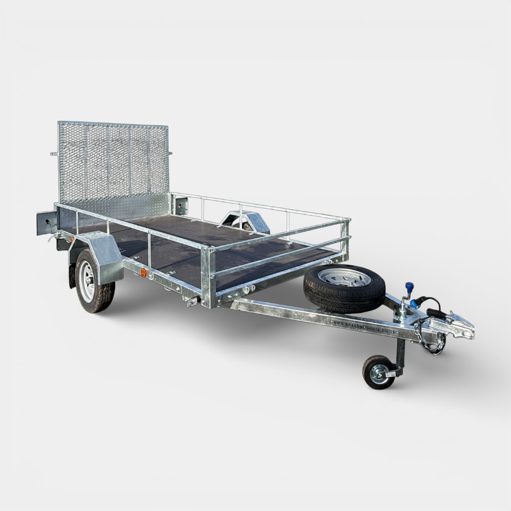 10ft x 5ft Bike, Buggy, Quad Transporter Flatbed Utility Trailer with Rear Loading Ramp