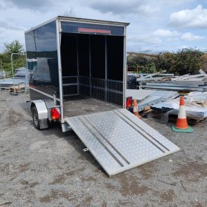 Three Months Old – 8ft x 5ft Cube Plus 85 Box Trailer with 6ft Internal Height & Rear Loading Ramp in Black