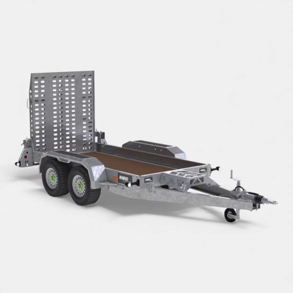 10ft x 5ft Braked Twin Axle Heavy Duty Road Apache Plant Trailer with Rear Loading and Front Bucket Rest