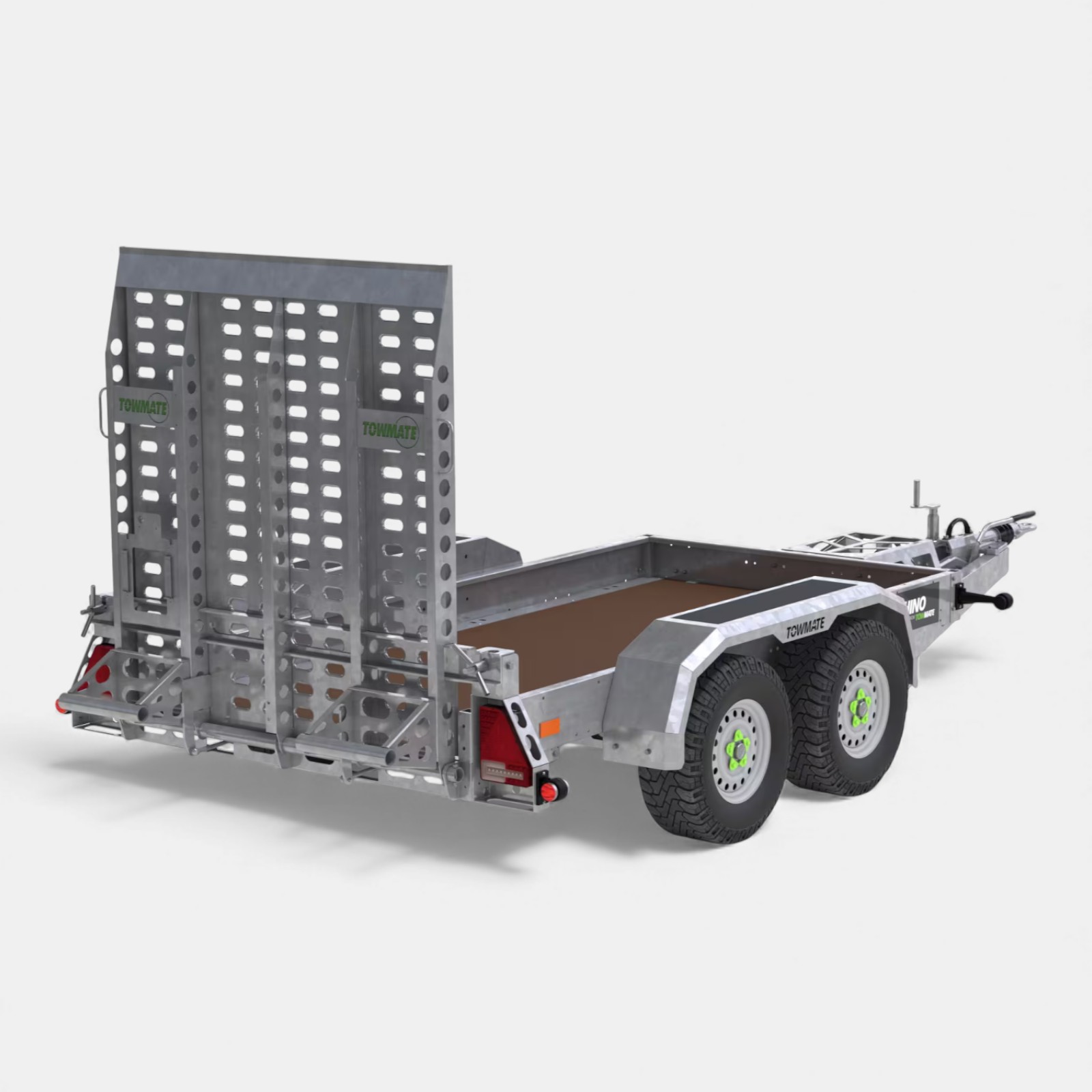 9ft x 4ft Braked Twin Axle Heavy Duty Road Apache Plant Trailer with Rear Loading and Front Bucket Rest - Image 6