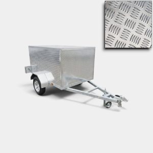 6ft x 4ft Cube Mini Xtra Secure Box Trailer with Padlock Box, Chequer Plate Body & Rear Door