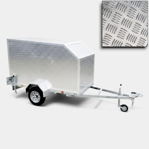 7ft x 4ft Cube Sport Xtra Secure Box Trailer with Padlock Box, Chequer Plate Body & Rear Loading Ramp