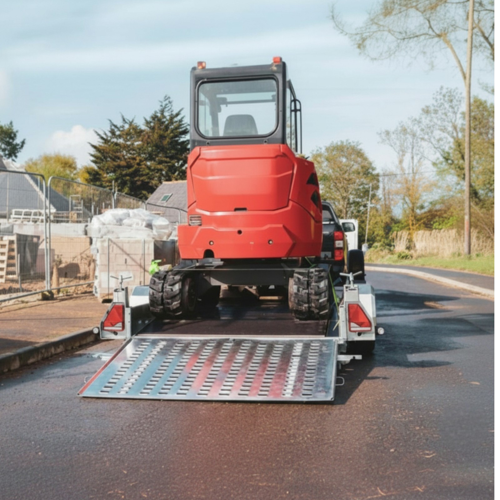 9ft x 4ft Braked Twin Axle Heavy Duty Road Apache Plant Trailer with Rear Loading and Front Bucket Rest - Image 38