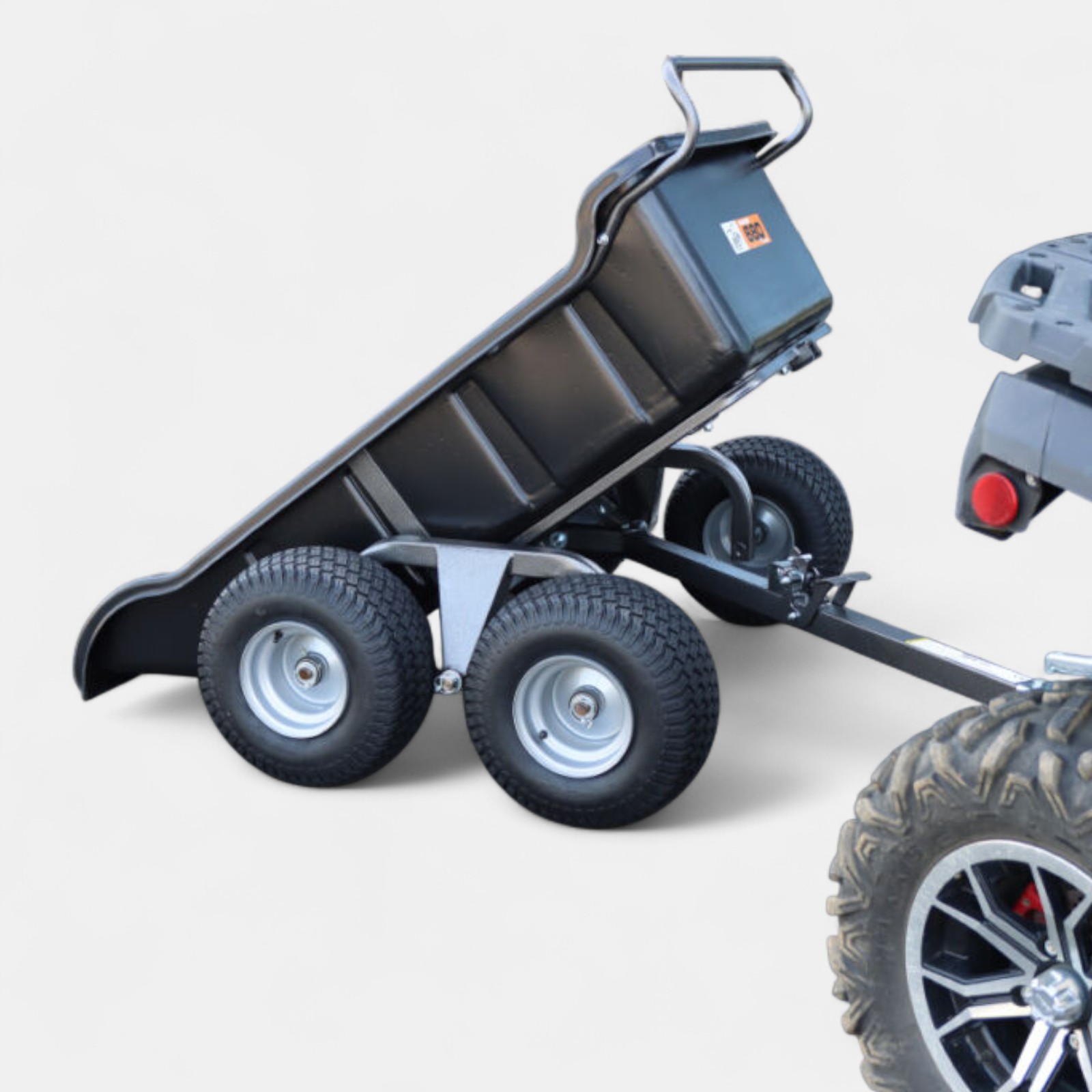 Apache ATV Garden Trailer 680 – Tandem/Twin Axle Tipping Trailer – Black - Image 3