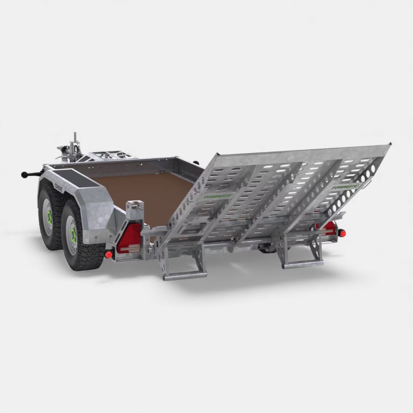 9ft x 4ft Braked Twin Axle Heavy Duty Road Apache Plant Trailer with Rear Loading and Front Bucket Rest - Image 13