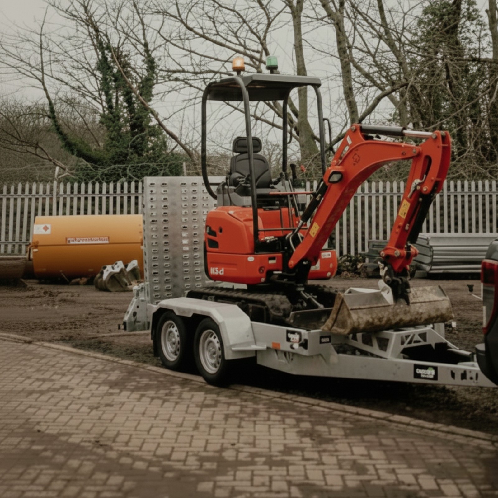 9ft x 4ft Braked Twin Axle Heavy Duty Road Apache Plant Trailer with Rear Loading and Front Bucket Rest - Image 37