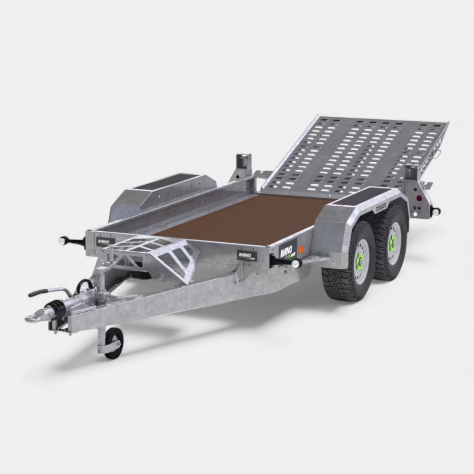9ft x 4ft Braked Twin Axle Heavy Duty Road Apache Plant Trailer with Rear Loading and Front Bucket Rest - Image 12