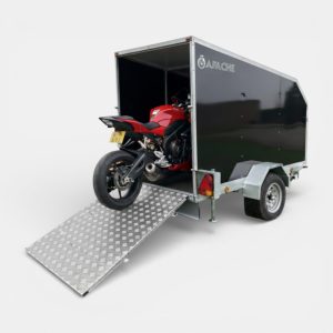 8ft x 4ft Moto Cube Sport 84 Enclosed Motorbike Box Trailer with Aerodynamic Body & Extended Rear Loading Ramp