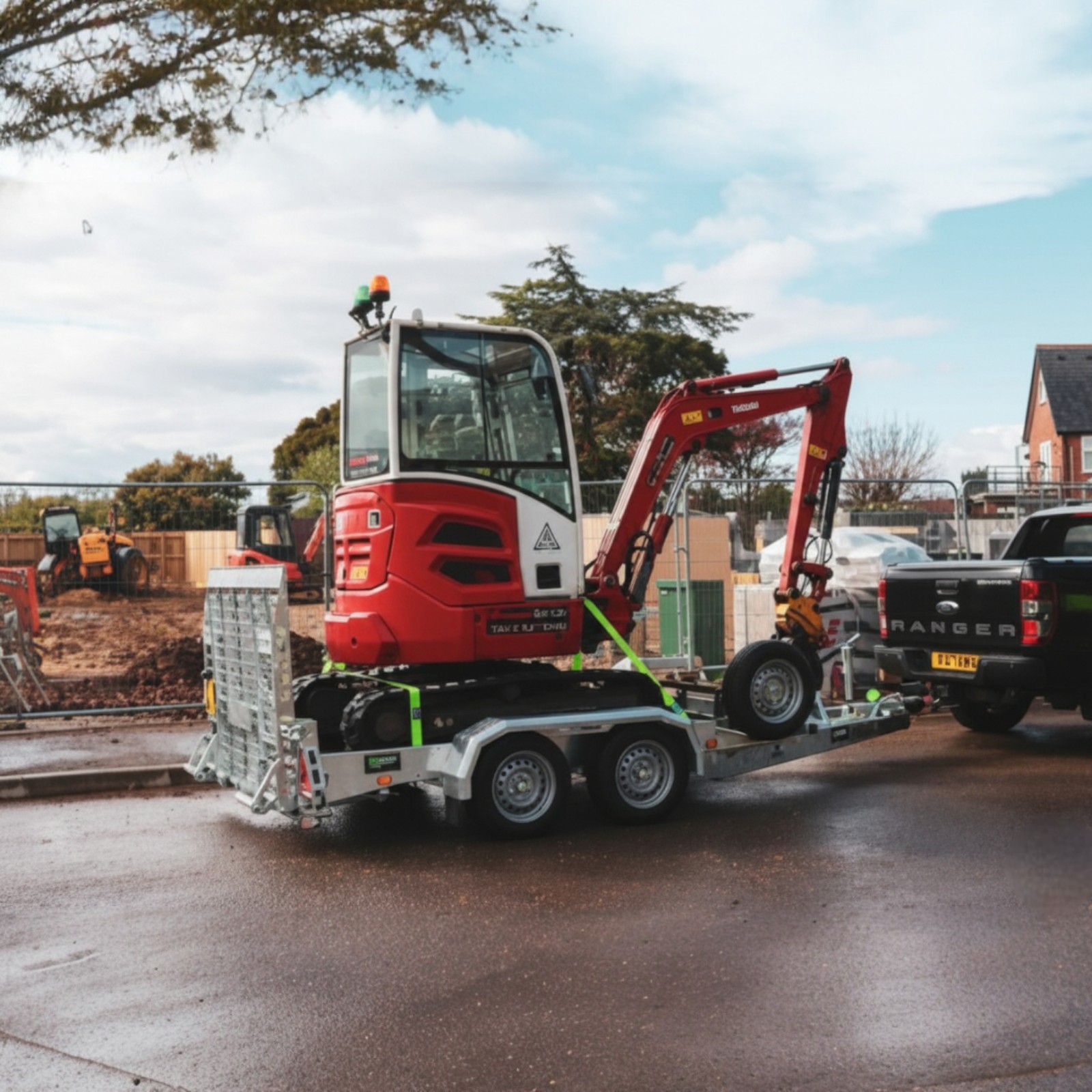 9ft x 4ft Braked Twin Axle Heavy Duty Road Apache Plant Trailer with Rear Loading and Front Bucket Rest - Image 31