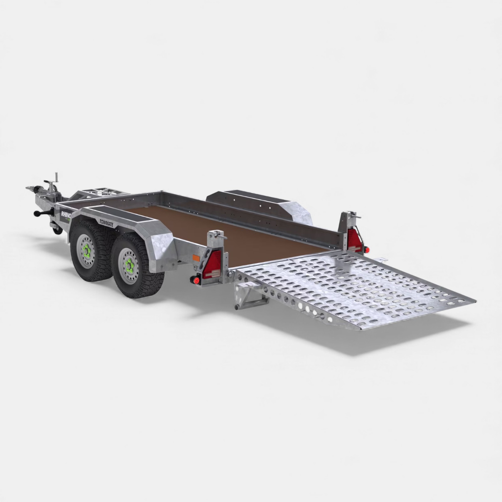 9ft x 4ft Braked Twin Axle Heavy Duty Road Apache Plant Trailer with Rear Loading and Front Bucket Rest - Image 8