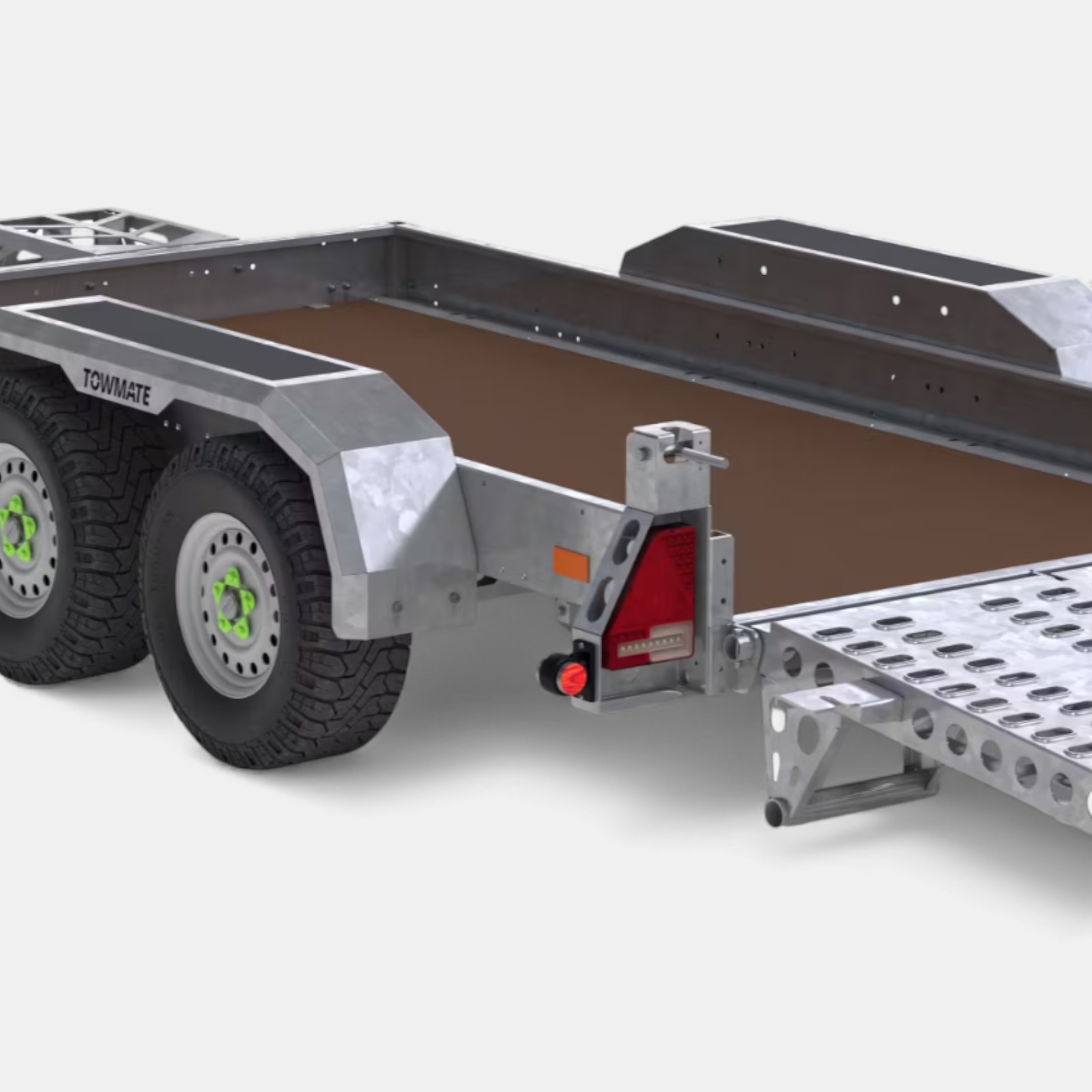 9ft x 4ft Braked Twin Axle Heavy Duty Road Apache Plant Trailer with Rear Loading and Front Bucket Rest - Image 9