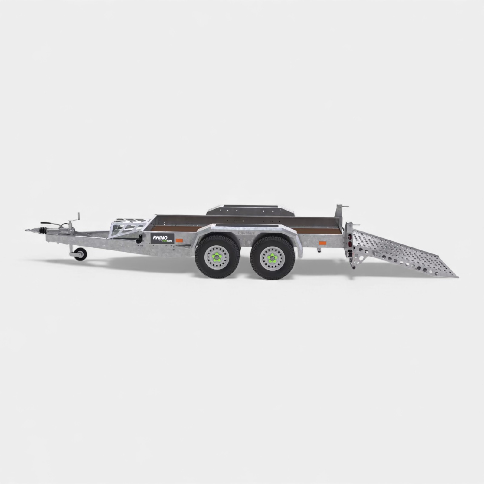 9ft x 4ft Braked Twin Axle Heavy Duty Road Apache Plant Trailer with Rear Loading and Front Bucket Rest - Image 4